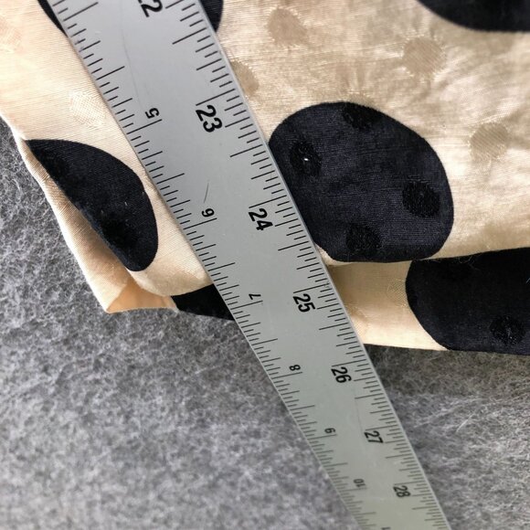 Zara Wide Leg Crop Satin Pants Womens M High Rise Beige Black Polka Dot Culotte - Picture 10 of 10